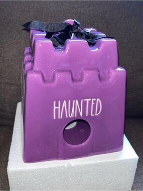 NEW Rae Dunn Haunted Purple Ceramic Castle Bird House